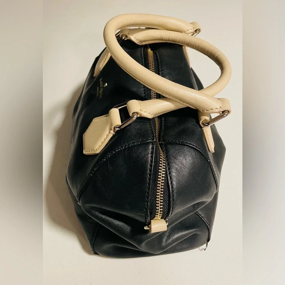 NWOT Kate Spade Catherine Street Black/Tan Pebbled Leather Bag
